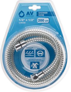 Шланг душевой, PVC, 1/2″ г-г 200 см, хром, AV Engineering