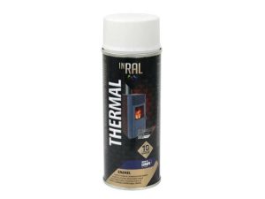 Краска-эмаль аэроз. термостойкая силиконовая белый INRAL 400мл (9003)