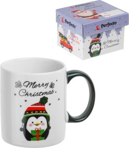 Кружка керамическая, в кор., 350 мл., MERRY CHRISTMAS-2, PERFECTO LINEA