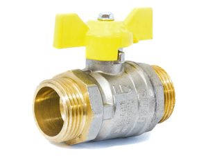 Кран шаровый 1/2″ нар.-нар. бабочка (ГАЗ) PN40, LD