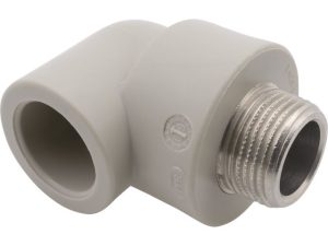 Колено ПП комб. нар. 32×1″ сер. FV Plast
