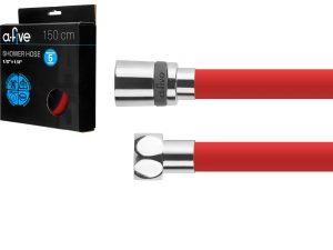 Шланг душевой, Si, 1/2″ г-г 150 см, красный, a-five