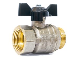 Кран шаровый 1 1/4″ нар.-вн. бабочка PN 25 LD