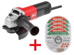 Одноручная углошлифмашина WORTEX AG 1207-3 в кор.+ АКЦИЯ! 4 отр. круга ВОЛАТ в подарок!