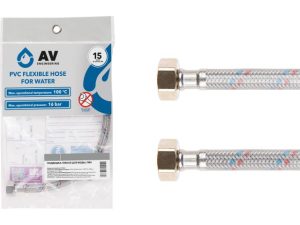 Подводка гибкая, ПВХ, гайка 1/2″ — гайка 1/2″ 80см AV Engineering