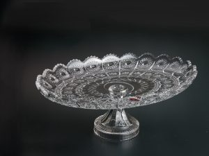 Блюдо стеклянное на ножке, овальное, 360х230 мм, Мэй-жи (Mey-ji), SAKURA
