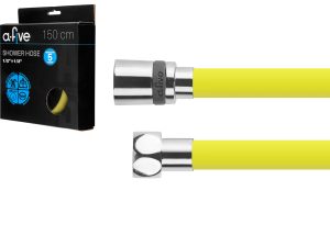 Шланг душевой, Si, 1/2″ г-г 150 см, жёлтый, a-five