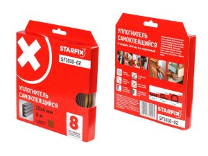 Уплотнитель «E» коричневый 10х4мм 6м (сдвоенный профиль 2х3м) STARFIX