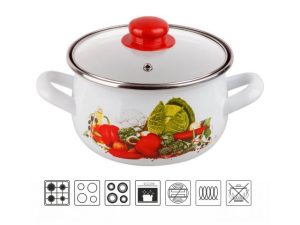 Кастрюля стальная эмалированная, 2.1 л, серия Урожай, PERFECTO LINEA