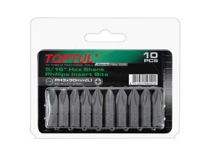 Насадка крестообразная PH2 30мм 5/16″ 10шт блистер TOPTUL