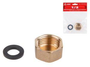 Заглушка 1/2″ вн. с прокладкой, AV Engineering (инд. упак.)