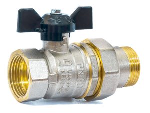 Кран шаровый 1″ нар.-вн. бабочка (со сгоном) PN40, LD