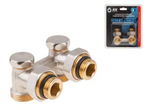 Клапан угловой вентильный 3/4″ нар. для радиатора (мультифлекс), AV Engineering (инд. упак.)
