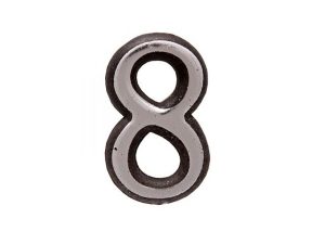 Цифра дверная АЛЛЮР пластик «8» хром