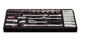 Набор-сет головок 3/8″ 35пр. 434х176мм TOPTUL