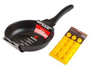 Сковорода ф 22х5.5 см, алюм., серия Black Induction + Форма для выпечки силиконовая, PERFECTO LINEA