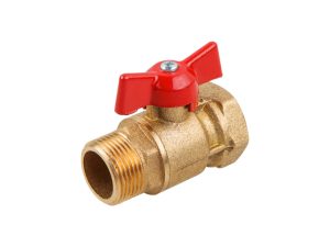 Кран шаровый стандарт. 1/2″ нар.-вн. бабочка PN1,6 МПа, 11Б27п7, Цветлит