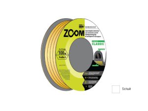 Уплотнитель «D» белый 9×7,5мм сдвоенный профиль (2х50м) ZOOM CLASSIC