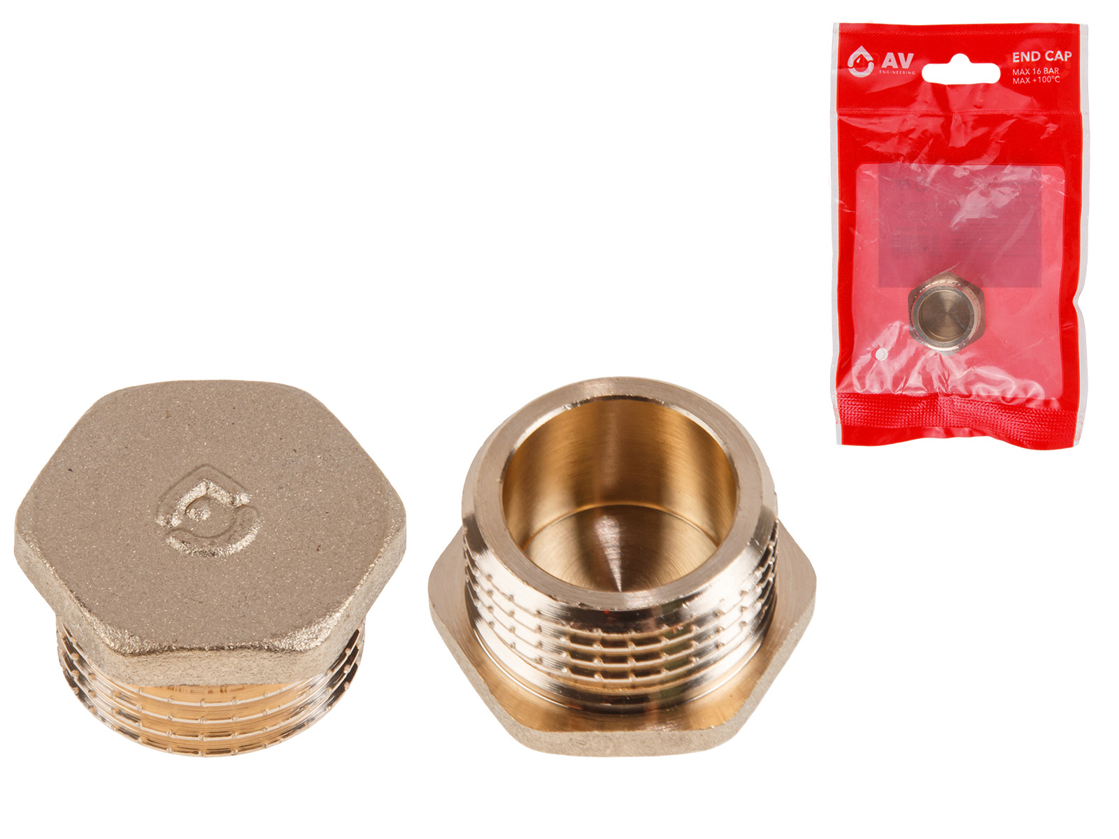 Заглушка 1/2″ нар., AV Engineering (инд. упак.)