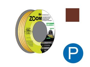 Уплотнитель «P» коричневый 9×5,5мм сдвоенный профиль (2х50м) ZOOM CLASSIC