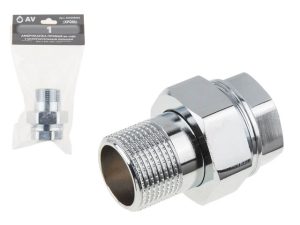 Американка прямая 1″ вн.-нар. ХРОМ, AV Engineering (инд. упак.)