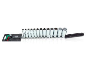 Набор головок 3/8″ 7-21мм 6гр. 13шт глубок. TOPTUL