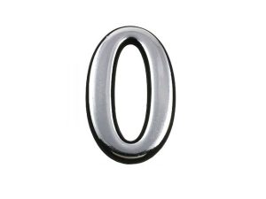 Цифра дверная АЛЛЮР пластик «0» хром