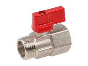 Кран шаровый MINI 1/2″ нар.-вн. красная ручка, AV Engineering