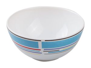 Салатник керамический, 123 мм, круглый, серия Самсун, голубая полоска, PERFECTO LINEA