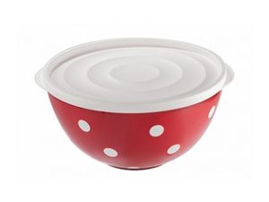 Салатник двухцветный «Marusya» 2 л с крышкой, красный полупрозрачный, BEROSSI