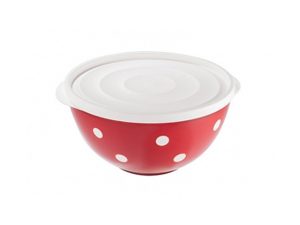 Салатник двухцветный с крышкой «Marusya» 1,4 л , красный полупрозрачный, BEROSSI