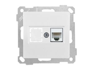 Розетка компьютерная 1xRJ45 (Cat5e, скрытая, без рамки) белая, DARIA, MUTLUSAN