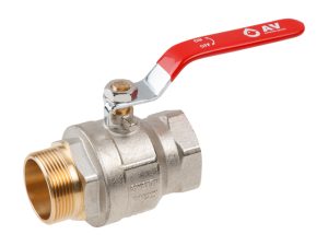 Кран шаровый 1 1/2″ нар.-вн. ручка PN25, AV Engineering