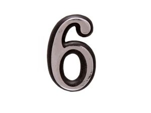 Цифра дверная АЛЛЮР БОЛЬШАЯ пластик «6» хром