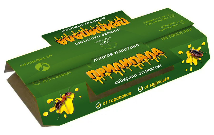 Липкая пластина от тараканов и муравьев «Прилипала», 1 шт.