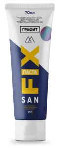 Паста уплотнительная, универсальная, 70 мл., в тубе, графит, SANFIX