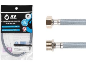 Подводка гибкая, Nylon, гайка 1/2″ — штуцер 1/2″ 120см AV Engineering