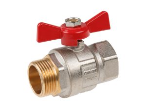 Кран шаровый 1″ нар.-вн. бабочка PN40, AV Engineering