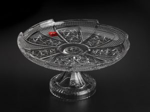 Блюдо стеклянное на ножке, круглое, 270 мм, Ватикан (Vatican), SAKURA