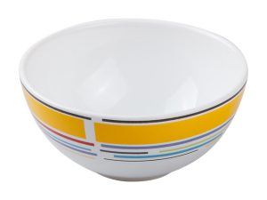 Салатник керамический, 123 мм, круглый, серия Самсун, желтая полоска, PERFECTO LINEA