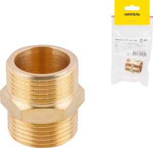 Ниппель 3/4″ нар.-нар., AV Engineering (инд. упак)