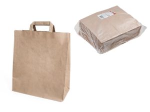 Пакет бумажный с ручками, б/п, 320*200*370, крафт, 50 шт., серия ECO, PERFECTO LINEA