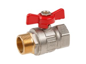 Кран шаровый 3/4″ нар.-вн. бабочка PN40, AV Engineering