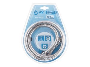 Шланг душевой, SUS/EPDM, 1/2″ г-г 150 см, мат., AV Engineering