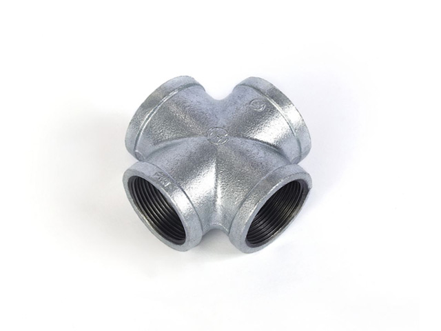 Крестовина 1/2″ чугун оцинк., (2 шт. инд. упак.),  AV Engineering