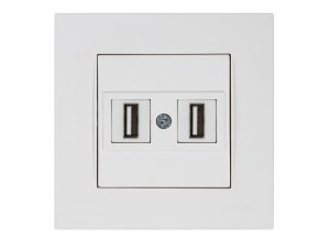 Розетка компьютерная 2хUSB (скрытая) белая (не для зарядки) RITA, MUTLUSAN