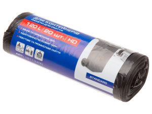 Пакеты для мусора Standard, 120 л, 20 шт., черные, PROservice
