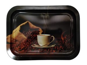 Поднос жестяной «Кофе» прямоугольный 246х328х15, ЖЕСТЕУПАКОВКА