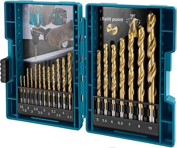 Набор сверл по металлу HSS-TiN Economy 1.5-10 мм (19 шт) MAKITA