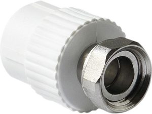 Муфта ПП с накидной гайкой 25х1″ бел. РТП